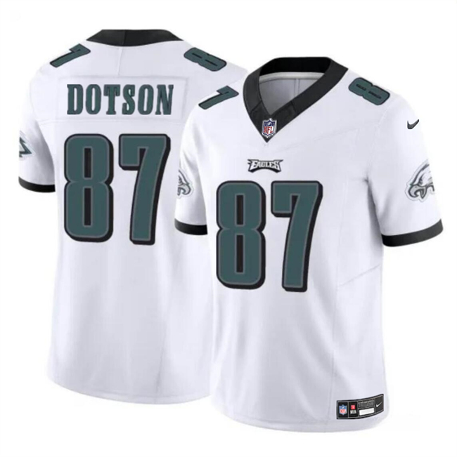 Men's Philadelphia Eagles #87 Jahan Dotson White F.U.S.E Vapor Untouchable Limited Football Stitched Jersey